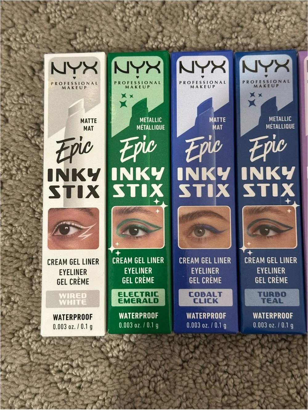 BRAND NEW NYX Epic Inky Stix Cream Gel Eyeliner Waterproof Bundle of 8 Shades